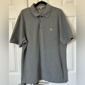 Burberry Brit Gray Polo Shirt XL Mens Nova Check Trim Cotton